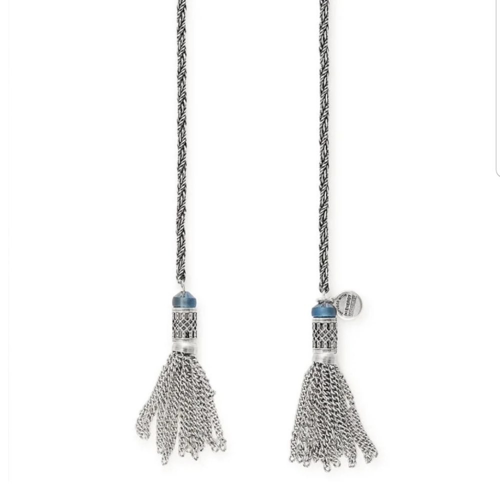 ALEX AND ANI TASSEL WRAP NECKLACE. Silver. NWT - Picture 2 of 8